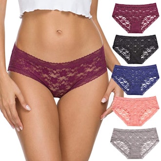 Wealurre Lace Hipster Panties (5-Pack)