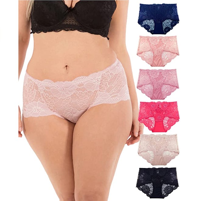 Barbra Lingerie Lace Panties (6-Pack)