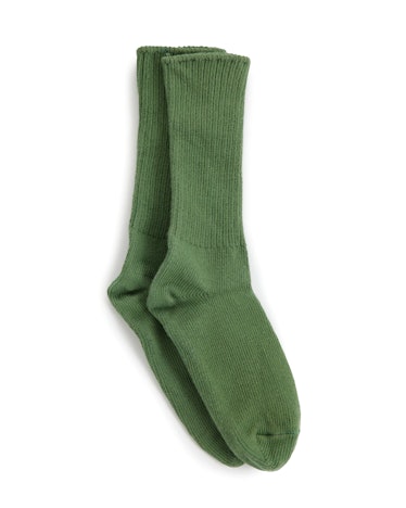 These Botanica Workshop sage green socks are comfortable and sustainable.