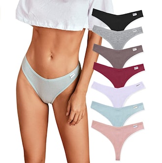FINETOO Cotton Thongs (7-Pack)