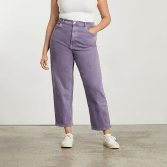 Everlane purple jeans april outfit