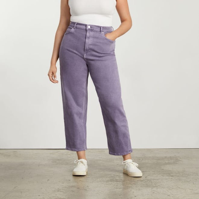 Everlane purple jeans april outfit