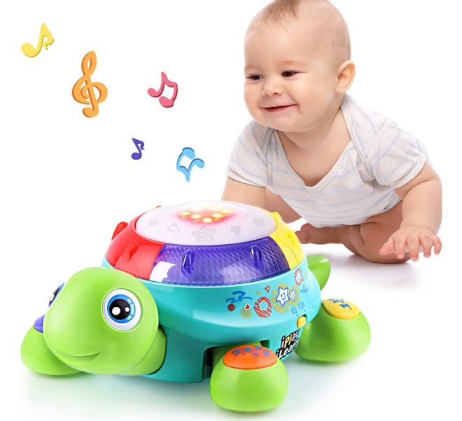 This crawling turtle toy is one of the best toys for 6-month-olds.