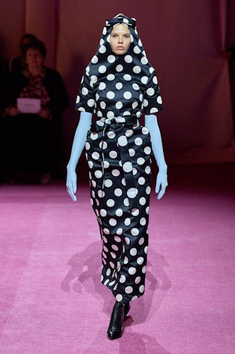 A hooded polka dot dress from Richard Quinn
