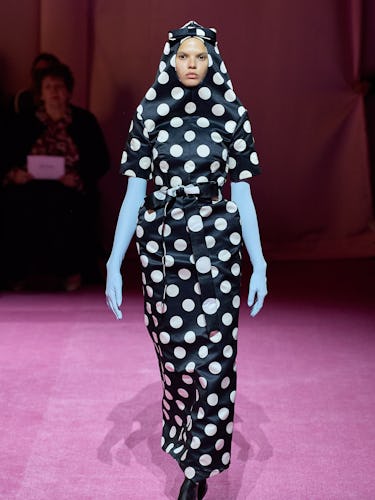 A hooded polka dot dress from Richard Quinn