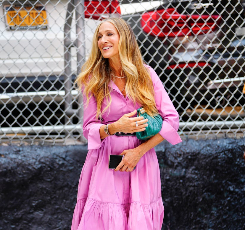 Sarah Jessica Parker is seen on location for 'And Just Like That'
