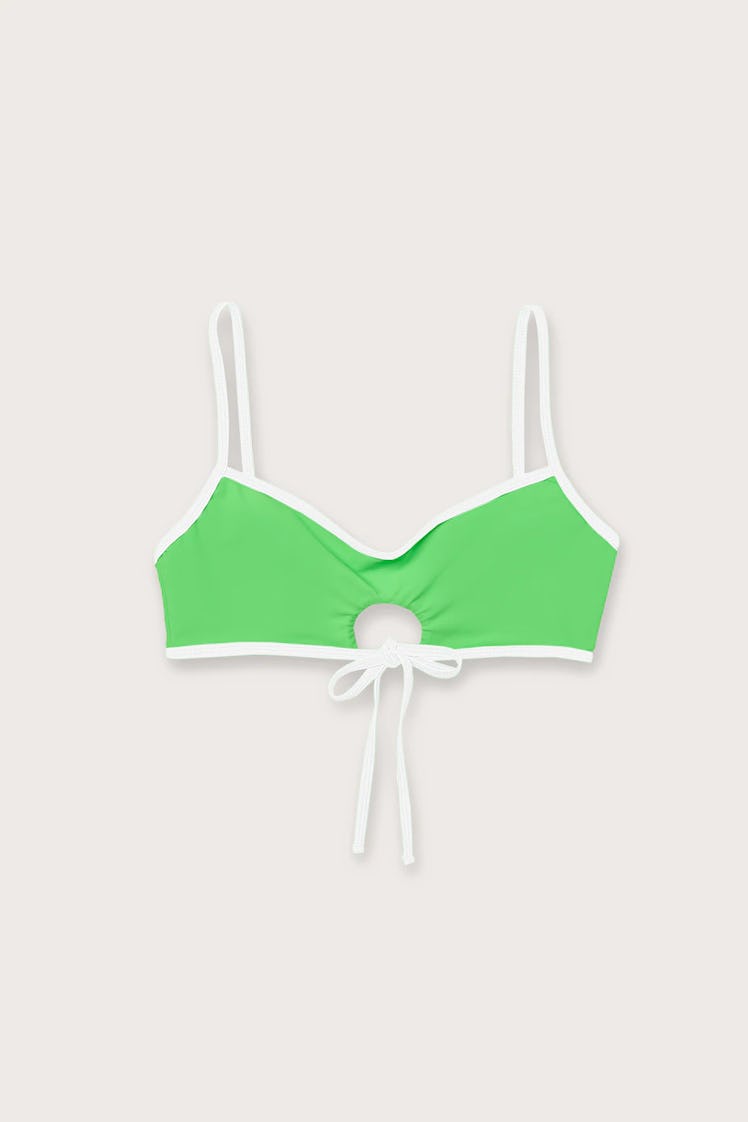 This green bikini top from OOKIOH is cute and sustainable.