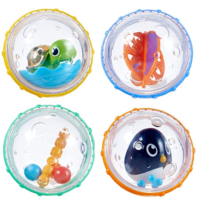 These floating bath bubble toys are a top toy for 6-month-olds.