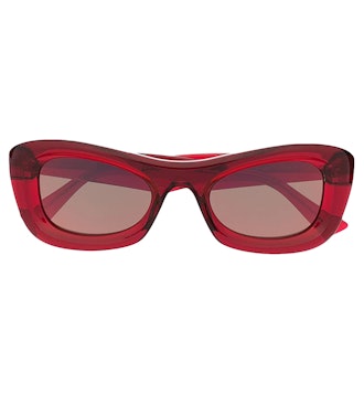 Bottega Veneta Transparent Rectangle-Frame Sunglasses