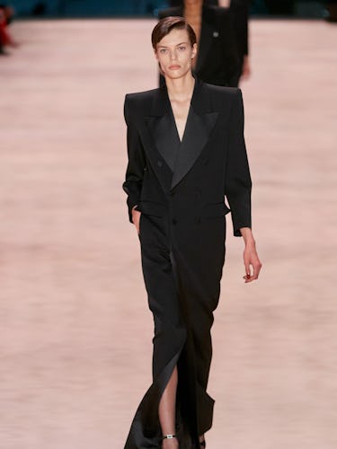 Model walking at the saint laurent runway show