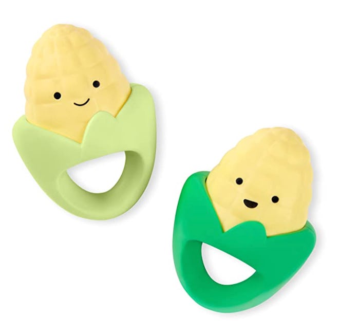 These corn-shaped baby rattles are one of the best toys for 6-month-olds.