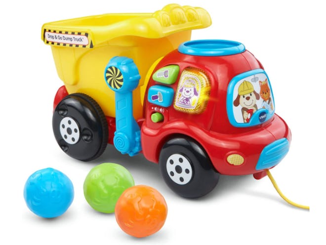 This toy dump truck is one of the best toys for 6-month-olds.