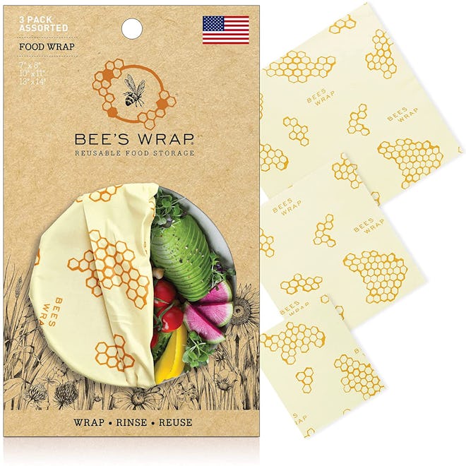 Bee’s Wrap Reusable Beeswax Food Wraps (3-Pack)