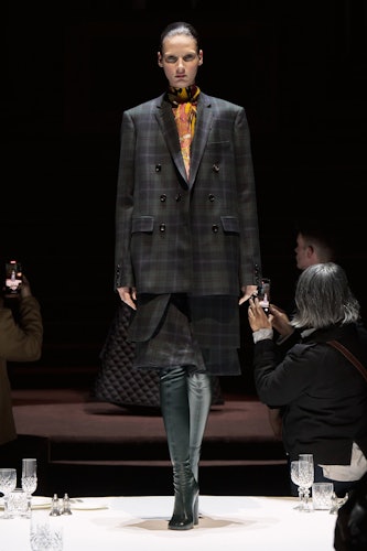 A skirt suit at Burberry