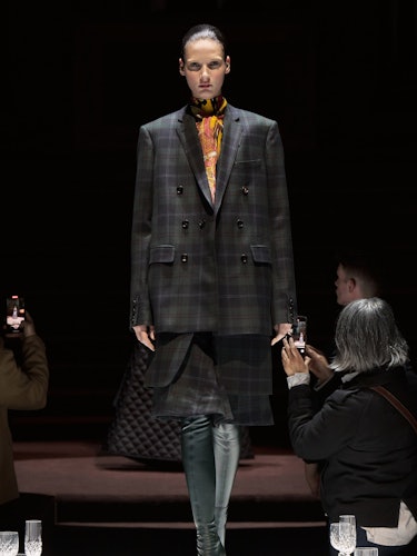 A skirt suit at Burberry