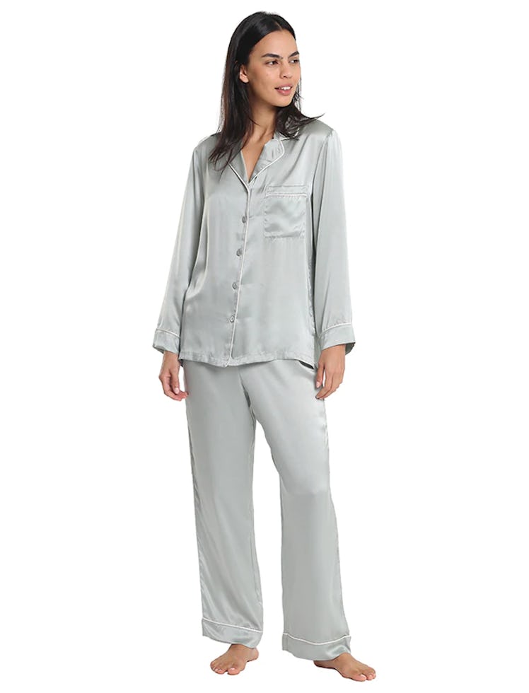This sustainable PJ set from Papinelle is made from machine washable silk.