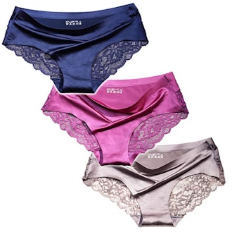 ITAYAX Silky Seamless Lace Panties (3-Pack)