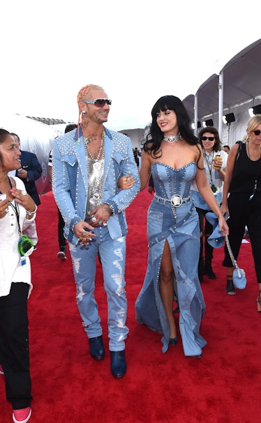 Riff Raff and Katy Perry wearing head-to-toe denim at the 2014 MTV Vmas