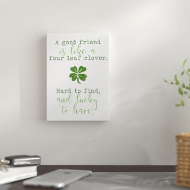 Good Friend Four Leaf Clover - Textual Art on Canvas