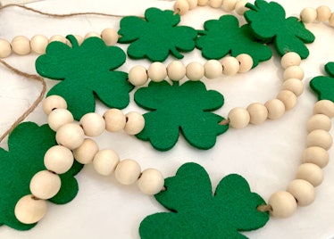 St. Patrick's Day Woodedn Bead Garland