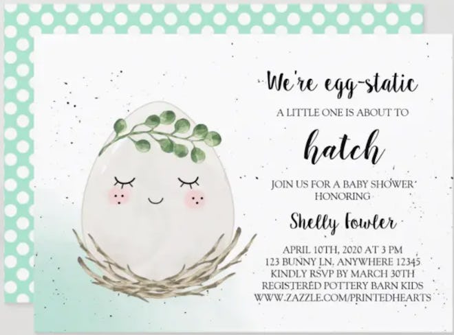 Egg invitation for baby shower