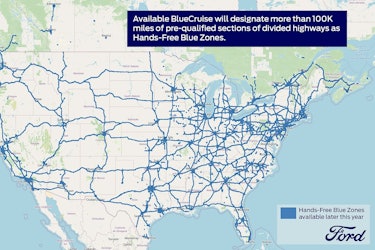 Carte des zones bleues Ford des États-Unis