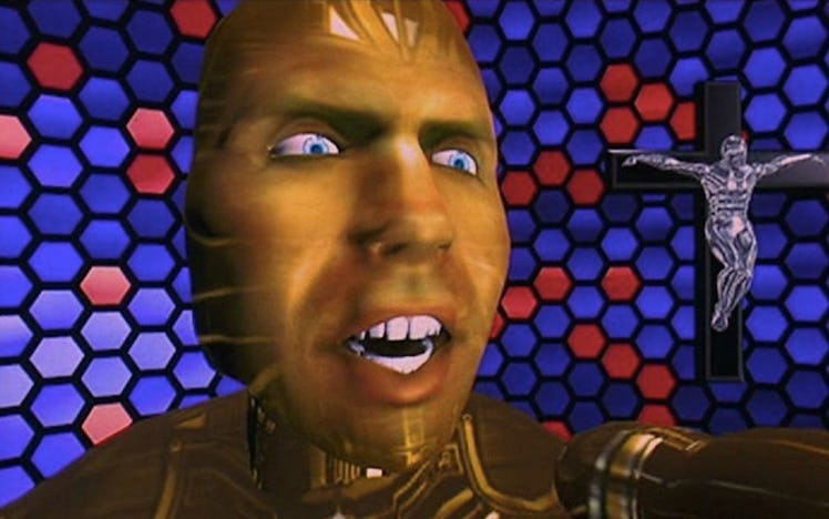 An abstract scene from The Lawnmower Man movie