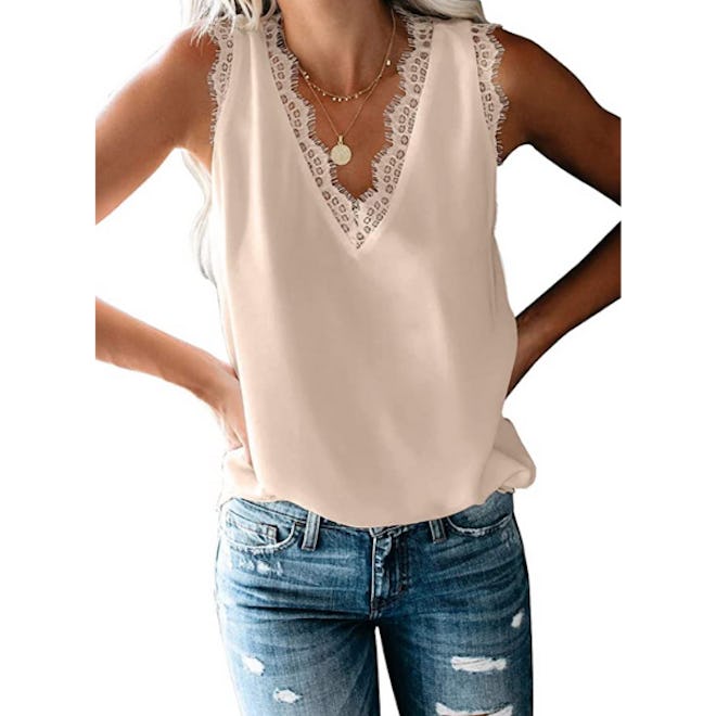 BLENCOT Lace Trim Tank Top