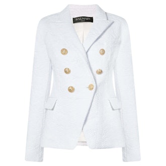 Balmain white blazer jacket.