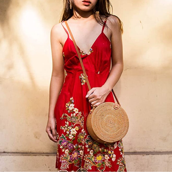 Natural NEO Round Rattan Bag