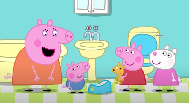 This episode of 'Peppa Pig' is about George learning how to use the potty.