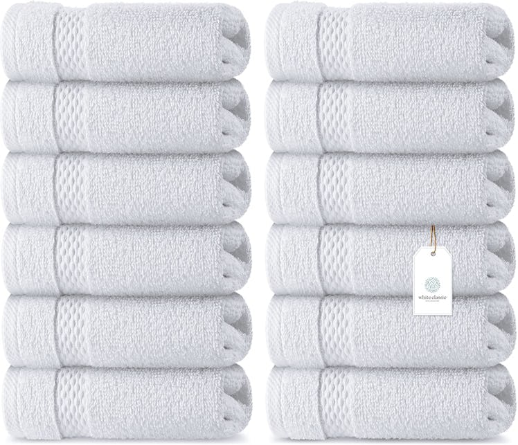 White Classic Luxury Cotton Washcloths