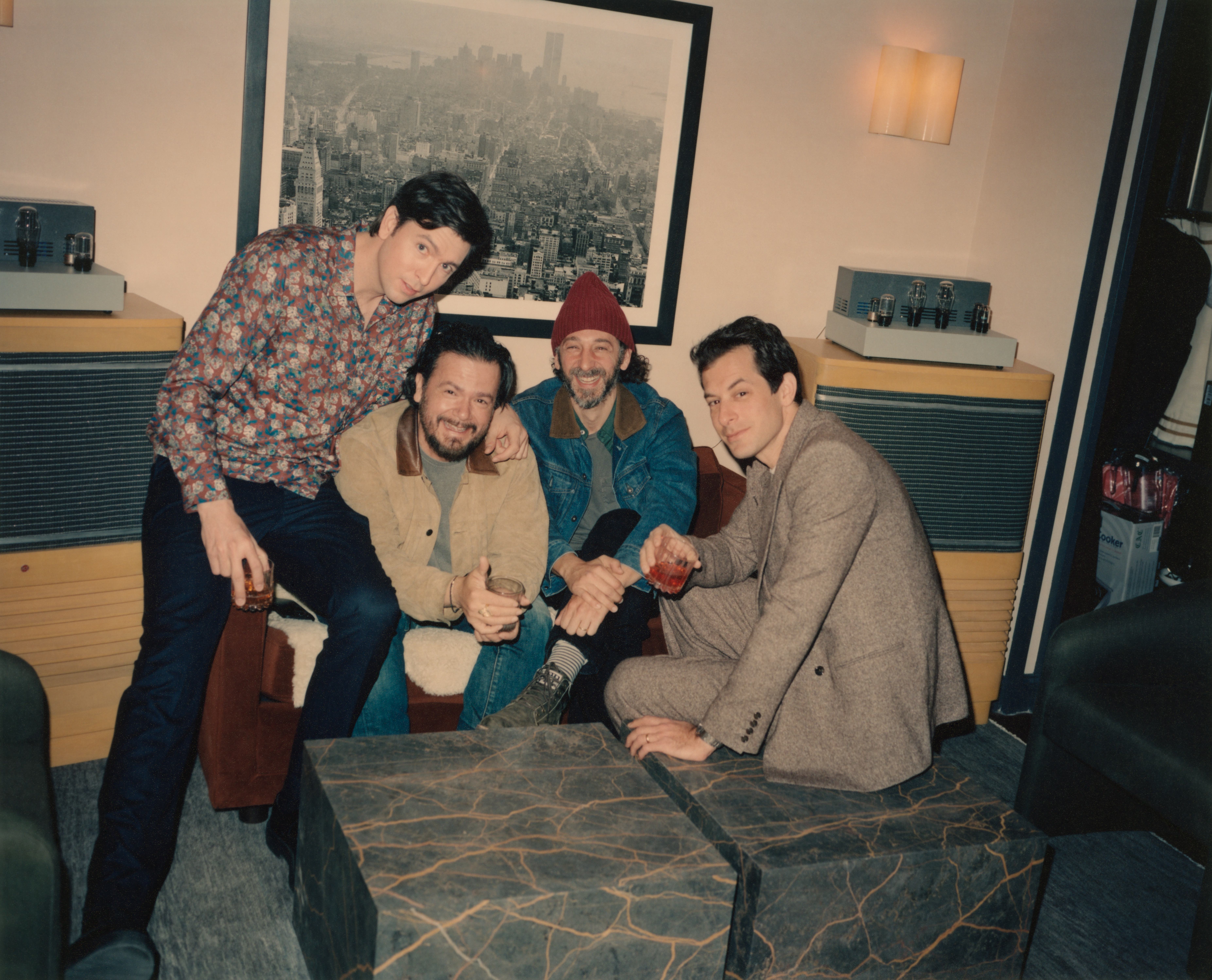 Carlos Quirarte, Noah Bernamoff, Julian Brizzi, and Mark Ronson at the Pebble Bar