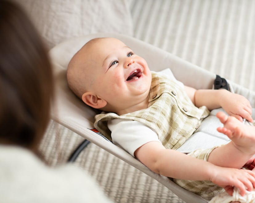 baby in bouncer chair from loop