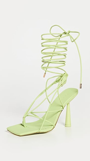 Gia Borghini green sandals bridal shower