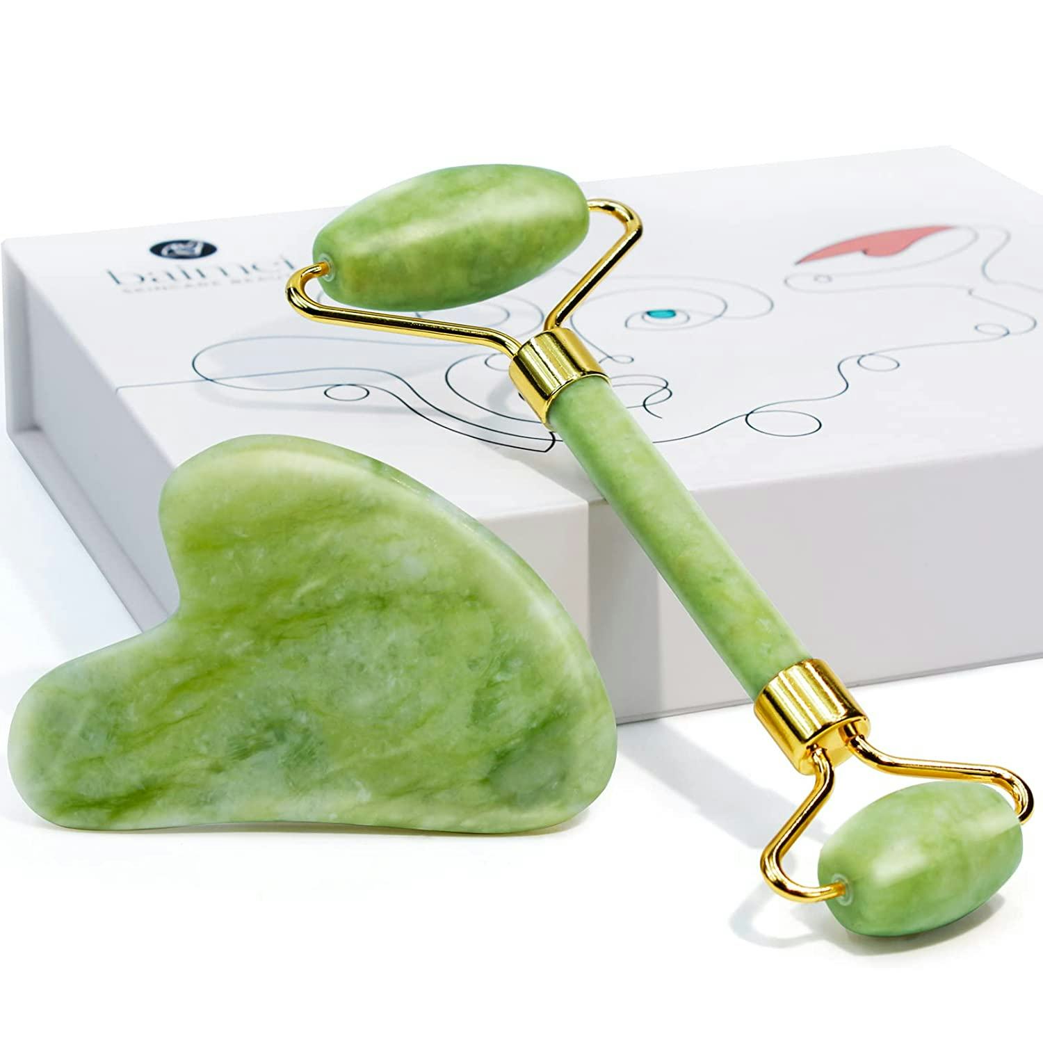 BAIMEI Jade Roller &amp; Gua Sha Set