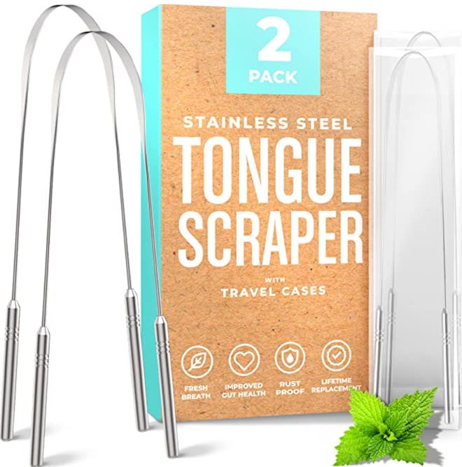 BASIC CONCEPTS Tongue Cleaner With Cases (2-Pack)