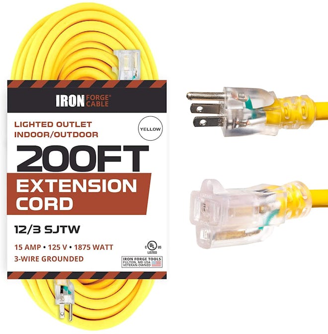 Iron Forge Cable Heavy-Duty Outdoor Extension Cord, 200 feet