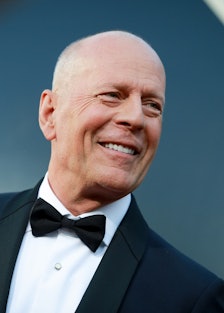 Bruce Willis wearing a tuxedo