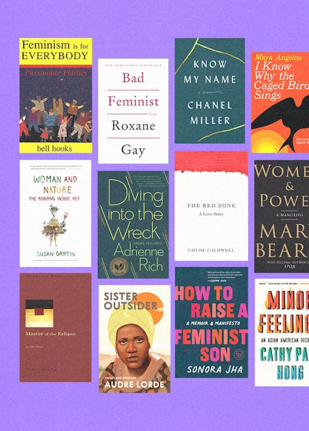 A collage of 12 Essential Feminist reads