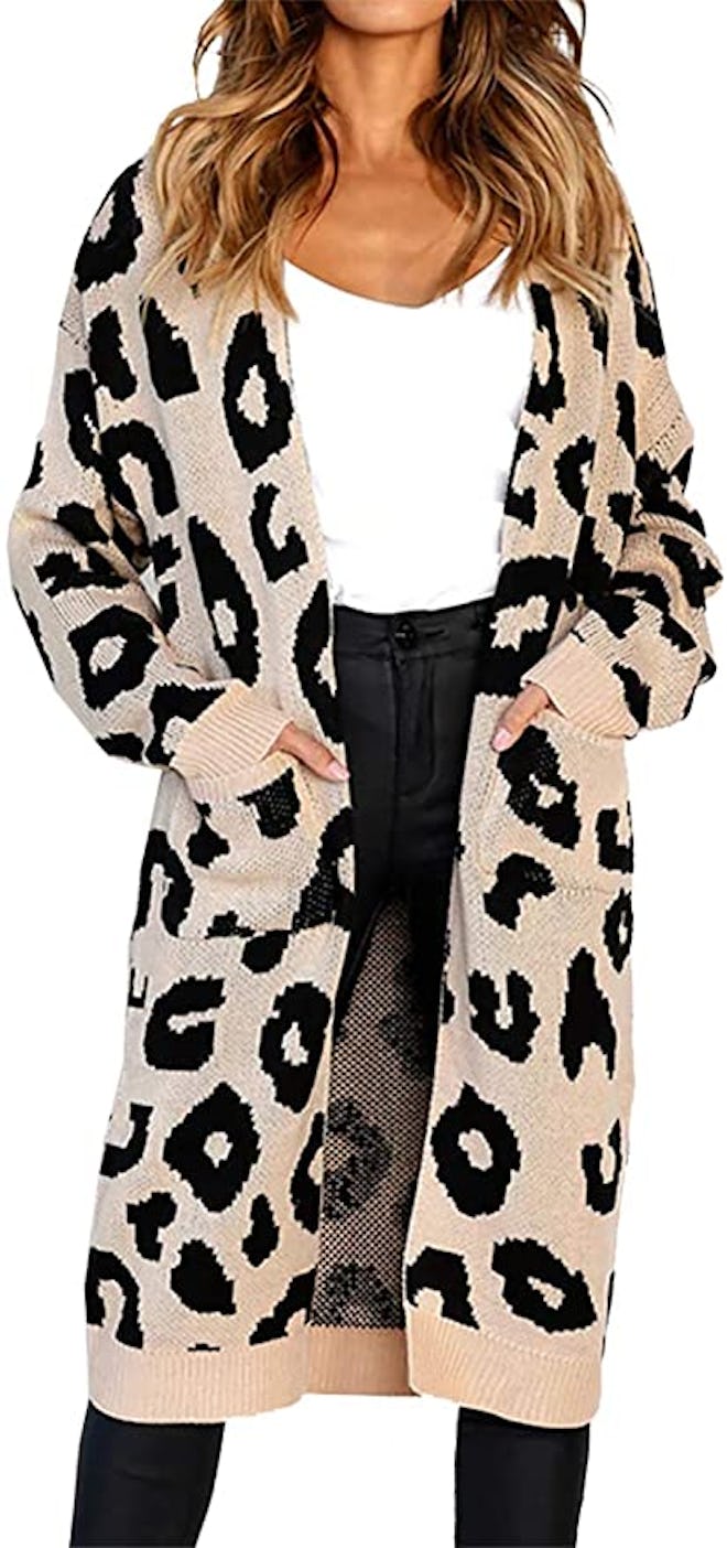 BTFBM Leopard Print Knit Cardigan 