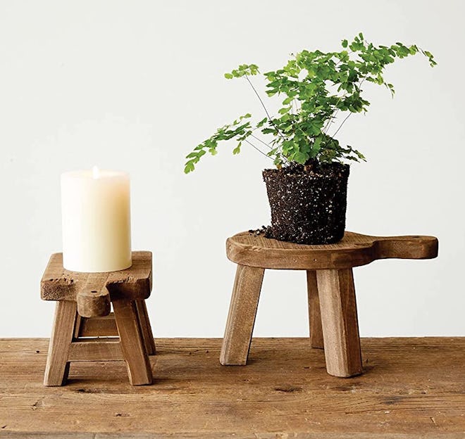 Creative Co-Op Wood Pedestal