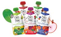 Once Upon A Farm baby food pouches in a variety of flavors