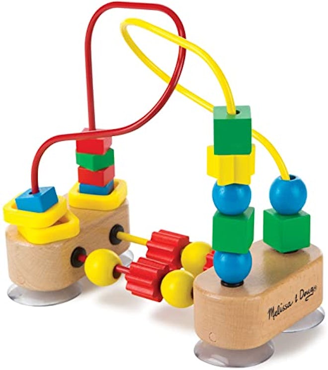 A small bead maze is easier to move around the house once your baby decides they need it everywhere ...