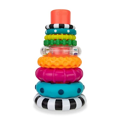 Every baby needs a stacking ring toy, and this one has lots of colors, patterns, and textures.