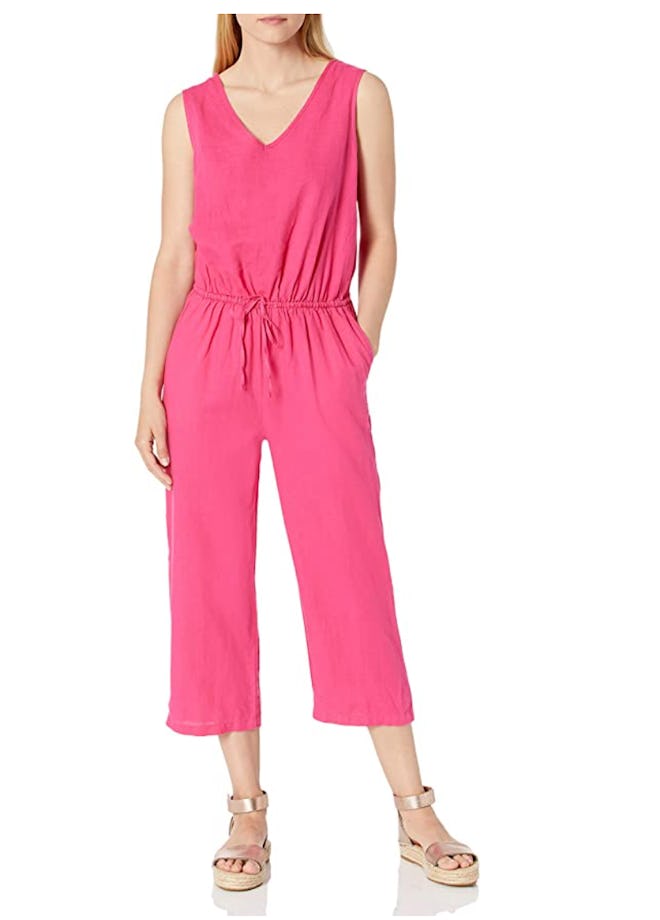 Amazon Essentials Women's Sleeveless Linen Jumpsuit