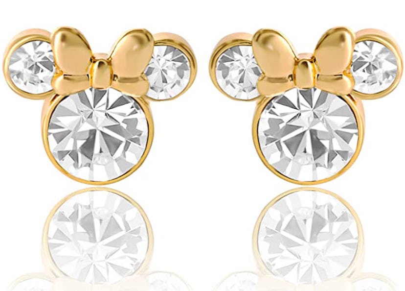 Disney Minnie Mouse Crystal Birthstone Stud Earrings