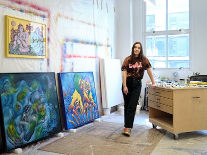 Artist Ana Benaroya in her studio