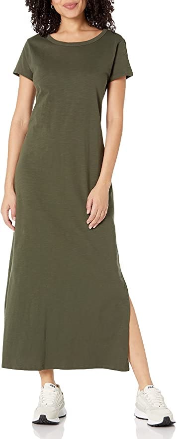 Daily Ritual Short-Sleeve Crewneck Maxi Dress