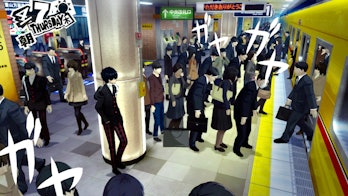 Persona 5 protagonist at the train station